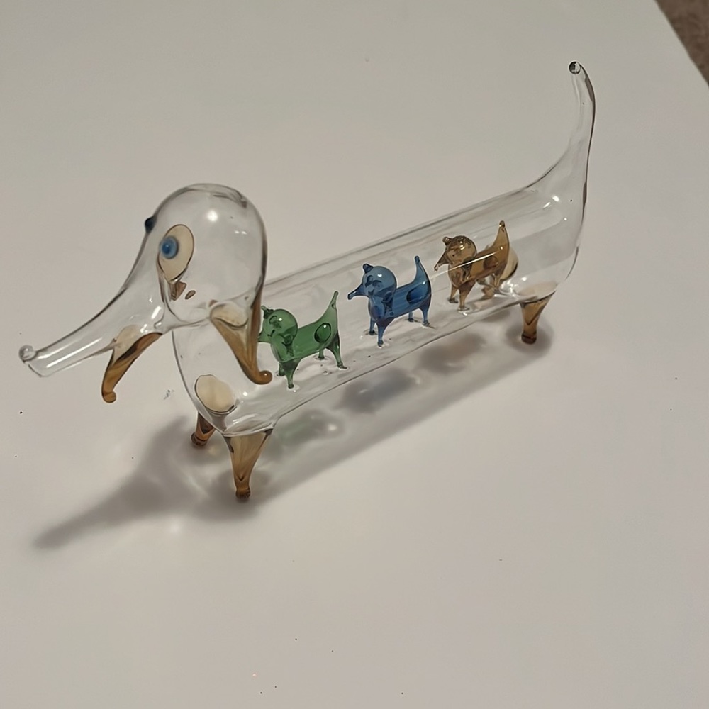 Glass Dog Decor